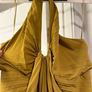Gold Pleated Anthropologie Dress